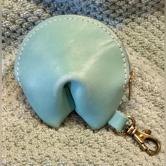 Portland Leather Goods Mint Green Fortune Cookie Pouch Bag Organizer Keychain - Picture 7 of 16